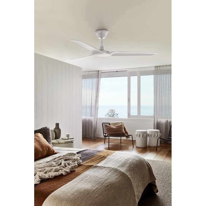 Lucci Air 21321549 - Plafonski ventilator ABYSS pr. 142 cm IP66 bela + Daljinski upravljač