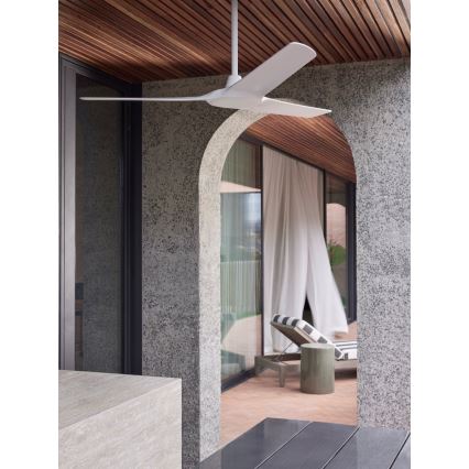 Lucci Air 21321549 - Plafonski ventilator ABYSS pr. 142 cm IP66 bela + Daljinski upravljač