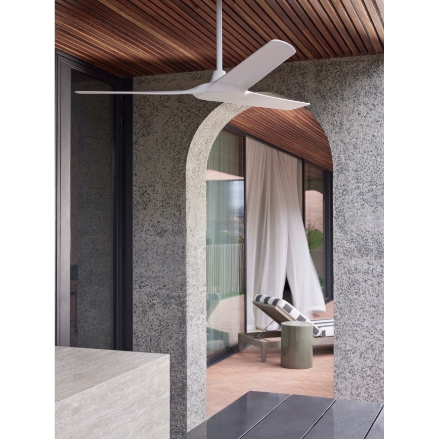 Lucci Air 21321549 - Plafonski ventilator ABYSS pr. 142 cm IP66 bela + Daljinski upravljač