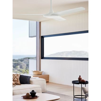 Lucci Air 21321549 - Plafonski ventilator ABYSS pr. 142 cm IP66 bela + Daljinski upravljač