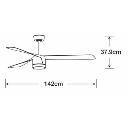 Lucci air 213280 - Stropni ventilator PEREGRINE 1xGX53/12W/230V, bela, prečnik 142 cm + daljinski upravljač