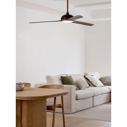 Lucci air 213301- LED Prigušivi plafonski ventilator UNIONE 1xGX53/12W/230V braon/sjajni krom + Daljinski upravljač