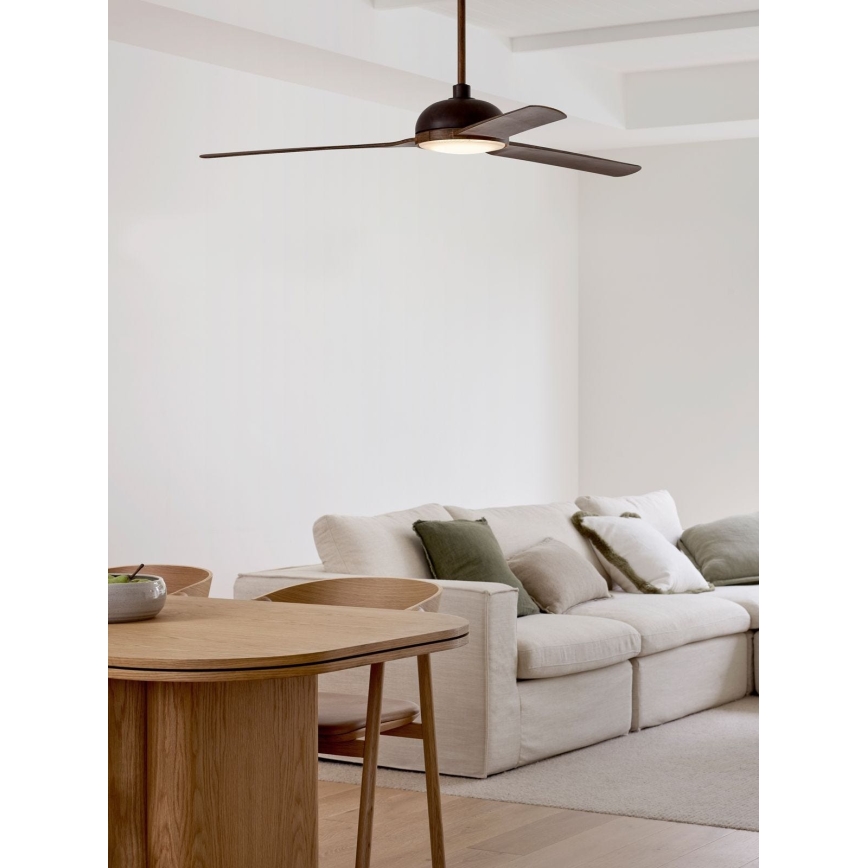 Lucci air 213301- LED Prigušivi plafonski ventilator UNIONE 1xGX53/12W/230V braon/sjajni krom + Daljinski upravljač