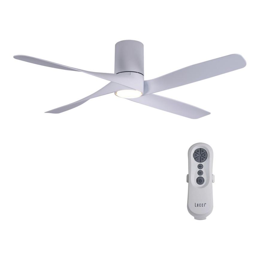 Lucci air 213350 - LED Prigušivi plafonski ventilator RIVIERA 1xGX53/12W/230V bela + Daljinski upravljač