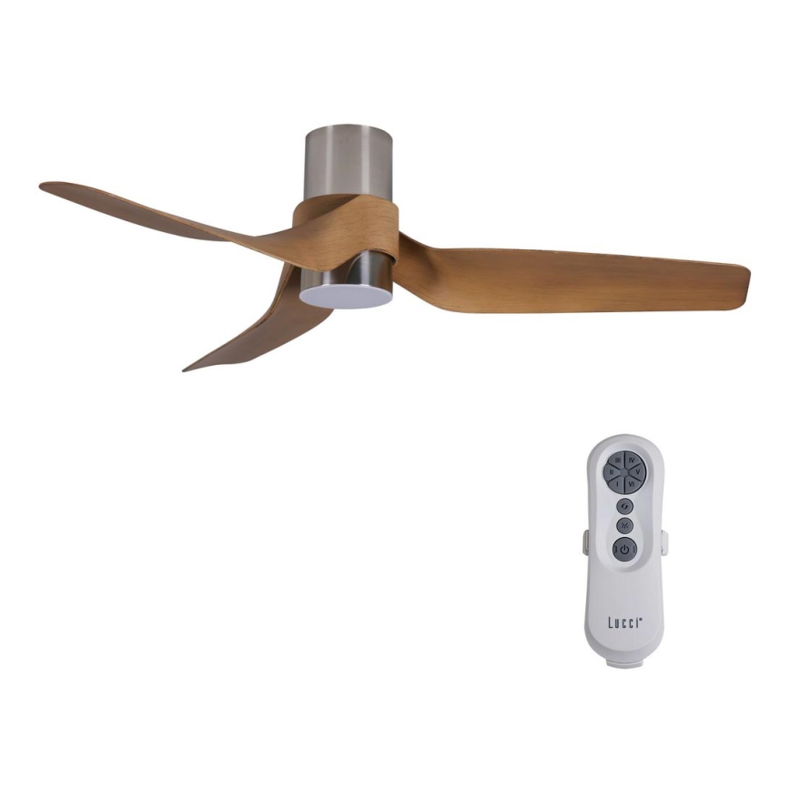 Lucci air 213355-LED Prigušivi plafonski ventilator NAUTICA 1xGX53/12W/230V braon/sjajni krom + Daljinski upravljač
