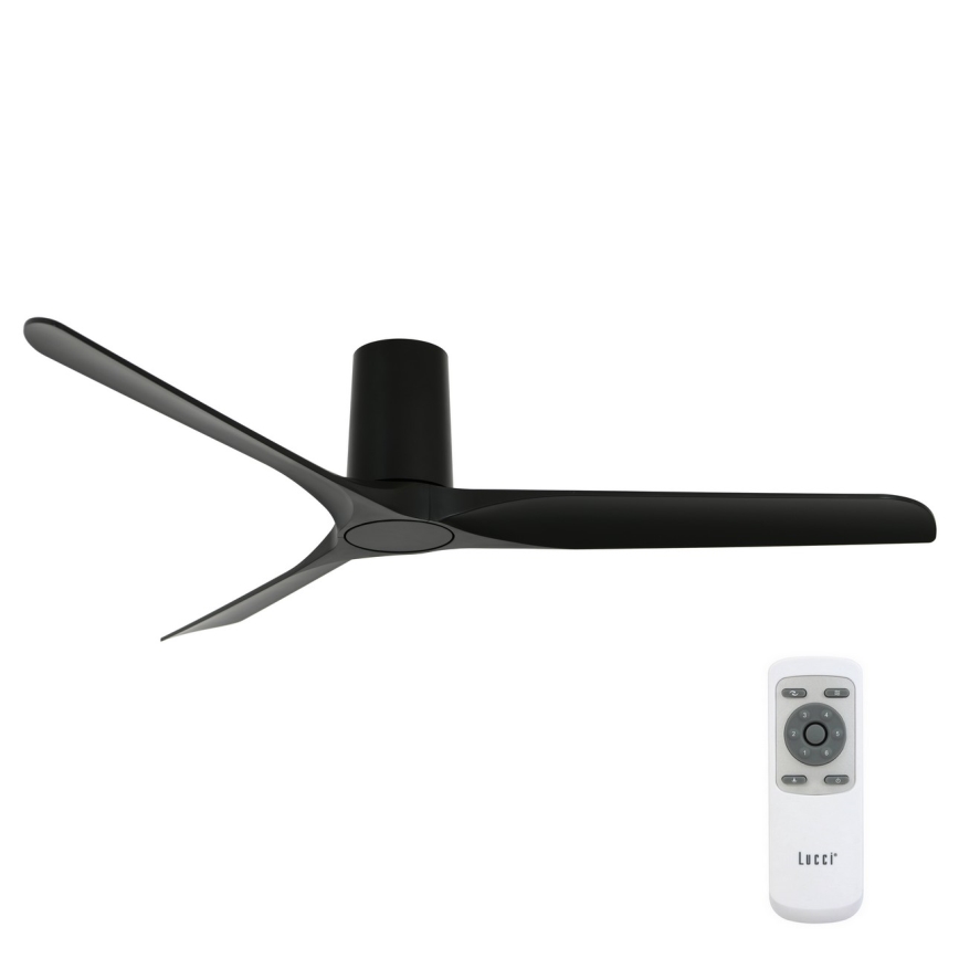 Lucci air 21610149 - Plafonski ventilator LONDO, crni, prečnik 132 cm + daljinski upravljač