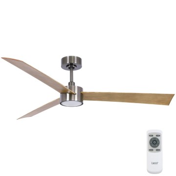 Lucci air 21610449 - LED Prigušivi plafonski ventilator CLIMATE 1xGX53/12W/230V braon/sjajni krom + Daljinski upravljač
