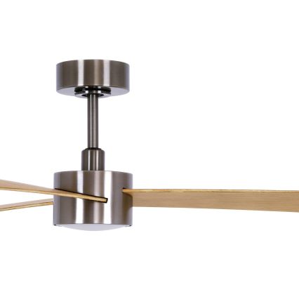 Lucci air 21610449 - LED Prigušivi plafonski ventilator CLIMATE 1xGX53/12W/230V braon/sjajni krom + Daljinski upravljač