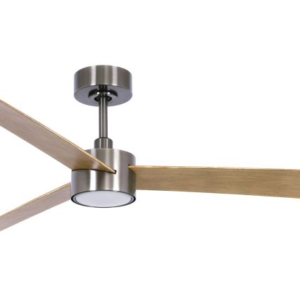 Lucci air 21610449 - LED Prigušivi plafonski ventilator CLIMATE 1xGX53/12W/230V braon/sjajni krom + Daljinski upravljač