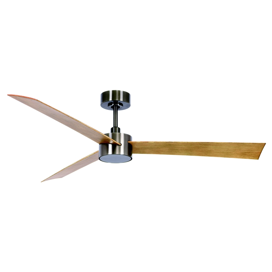 Lucci air 21610449 - LED Prigušivi plafonski ventilator CLIMATE 1xGX53/12W/230V braon/sjajni krom + Daljinski upravljač