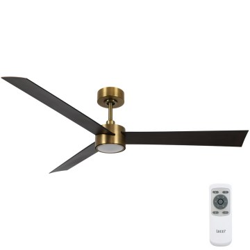 Lucci Air 21610549- LED prigušiva stropni ventilator CLIMATE 1xGX53/12W/230V wenge/zlatna pr. 132 cm + daljinski upravljač