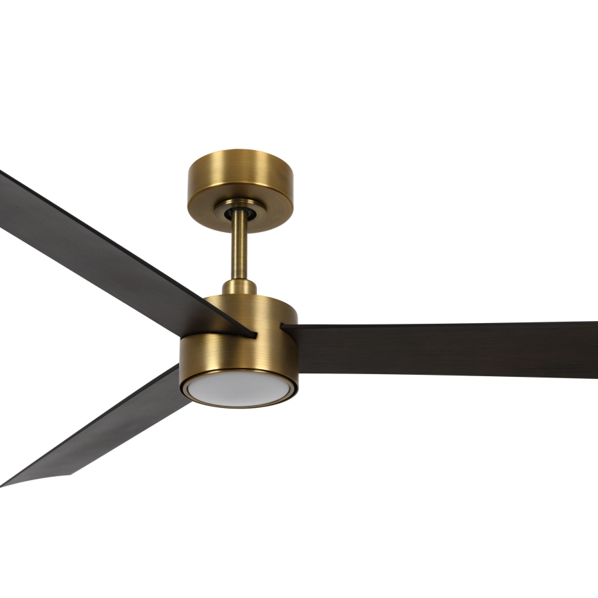 Lucci Air 21610549- LED prigušiva stropni ventilator CLIMATE 1xGX53/12W/230V wenge/zlatna pr. 132 cm + daljinski upravljač