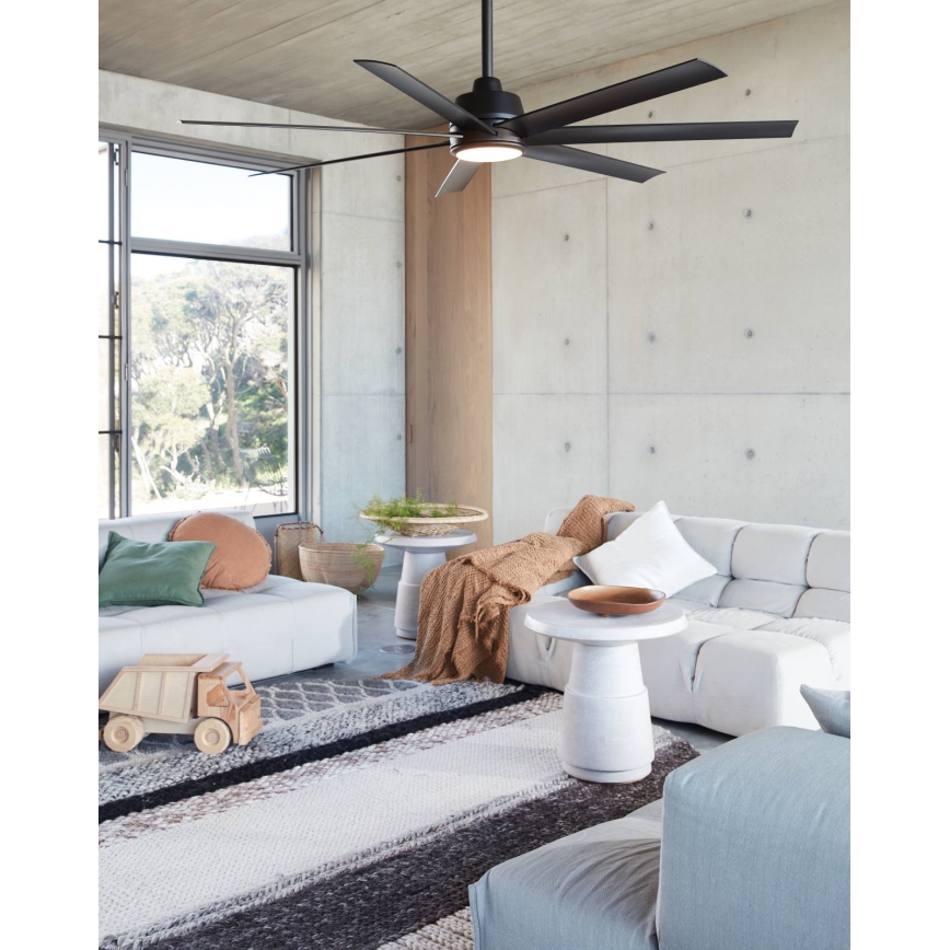 Lucci air 21610949 - Plafonski ventilator ATLANTA 1xGX53/12W/230V, crne boje, prečnik 183 cm + daljinski upravljač