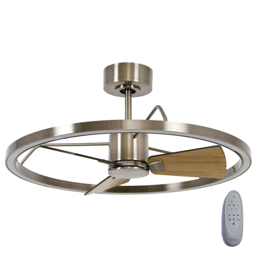 Lucci air 21611749 - LED Prigušivi plafonski ventilator CESSNA LED/36W/230V 3000/4000/5000K mat krom + Daljinski upravljač
