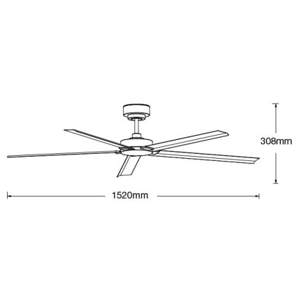 Lucci air 21616049 - Plafonski ventilator MONZA IP55, bela, prečnika 152 cm, sa daljinskim upravljačem