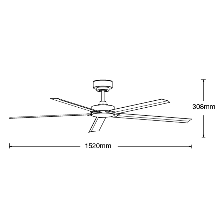 Lucci air 21616049 - Plafonski ventilator MONZA IP55, bela, prečnika 152 cm, sa daljinskim upravljačem