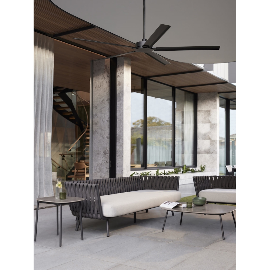 Lucci air 21616149 - Plafonski ventilator MONZA IP55 crne boje prečnik 152 cm + daljinski upravljač