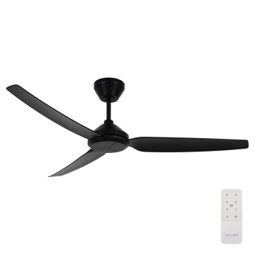 Lucci air 21616349 - Plafonski ventilator POLIS IP55, crne boje, prečnika 132 cm + daljinsko upravljanje
