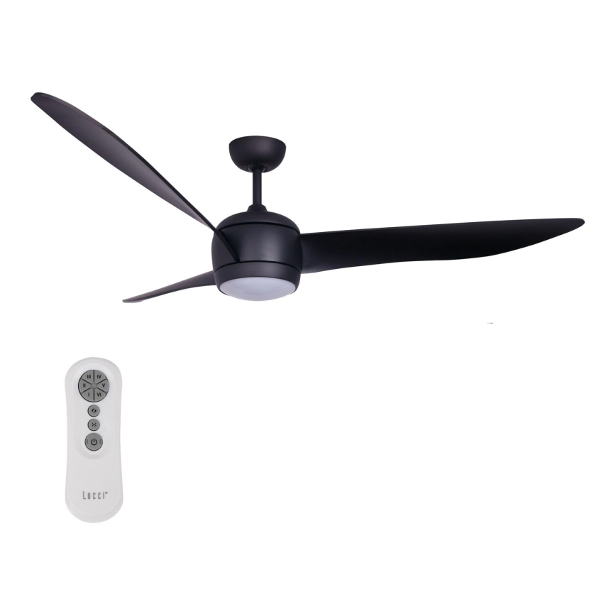 Lucci air 512910 - LED Plafonski ventilator AIRFUSION NORDIC LED/20W/230V crno + Daljinski upravljač