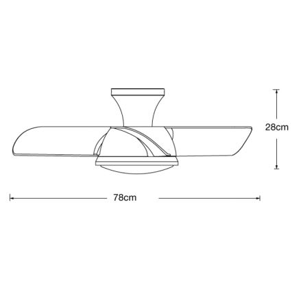 Lucci air 513071 - LED prigušiva plafonski ventilator SYROS LED/18W/230V 3000/4000/6000K bela, prečnik 78 cm + daljinski upravljač