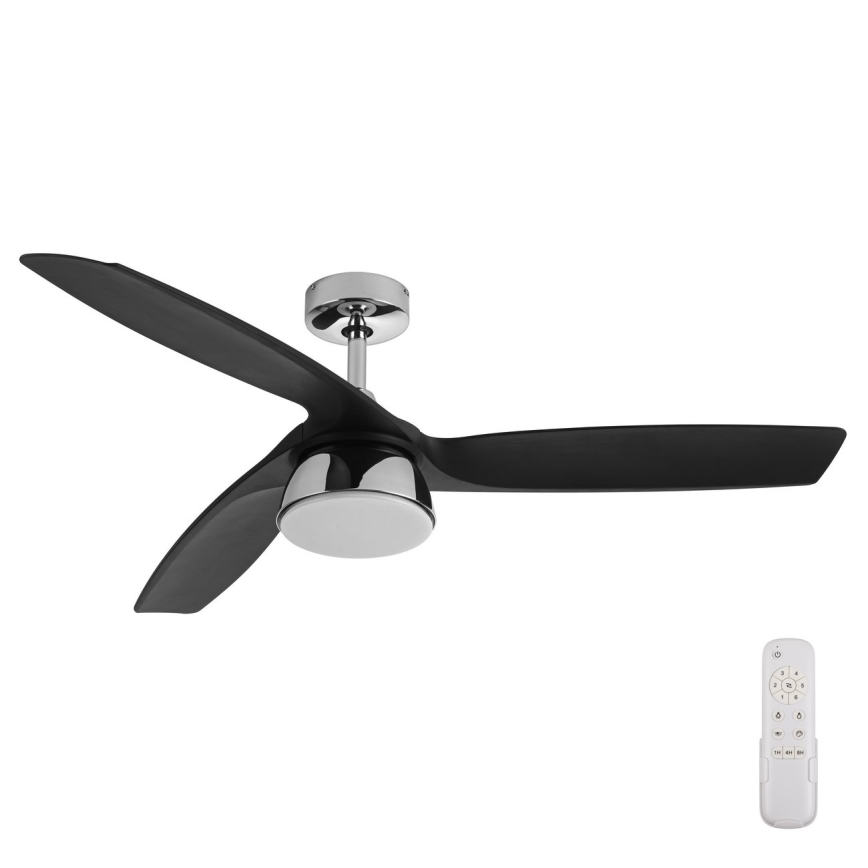 Lucci air 513072 - LED Prigušivi plafonski ventilator BRONX LED/18W/230V 3000/4000/6000K crno/sjajni krom + Daljinski upravljač