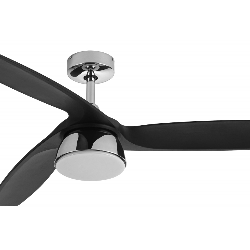 Lucci air 513072 - LED Prigušivi plafonski ventilator BRONX LED/18W/230V 3000/4000/6000K crno/sjajni krom + Daljinski upravljač