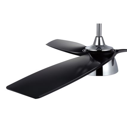 Lucci air 513072 - LED Prigušivi plafonski ventilator BRONX LED/18W/230V 3000/4000/6000K crno/sjajni krom + Daljinski upravljač
