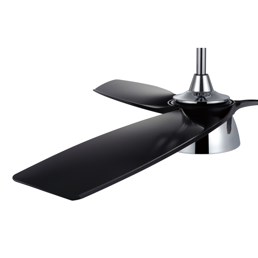 Lucci air 513072 - LED Prigušivi plafonski ventilator BRONX LED/18W/230V 3000/4000/6000K crno/sjajni krom + Daljinski upravljač