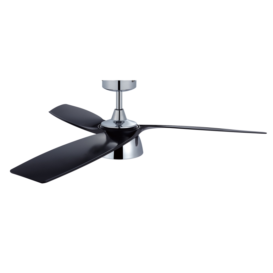 Lucci air 513072 - LED Prigušivi plafonski ventilator BRONX LED/18W/230V 3000/4000/6000K crno/sjajni krom + Daljinski upravljač