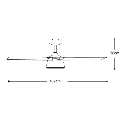 Lucci air 513072 - LED Prigušivi plafonski ventilator BRONX LED/18W/230V 3000/4000/6000K crno/sjajni krom + Daljinski upravljač