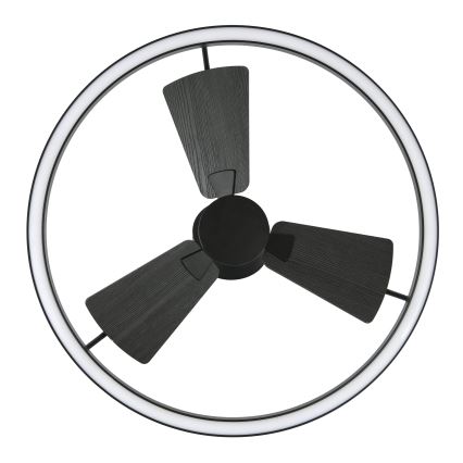 Lucci Air 516124 - LED Prigušivi plafonski ventilator CESSNA LED/36W/230V 3000/4000/5000K crno + Daljinski upravljač