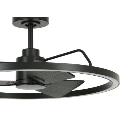 Lucci Air 516124 - LED Prigušivi plafonski ventilator CESSNA LED/36W/230V 3000/4000/5000K crno + Daljinski upravljač