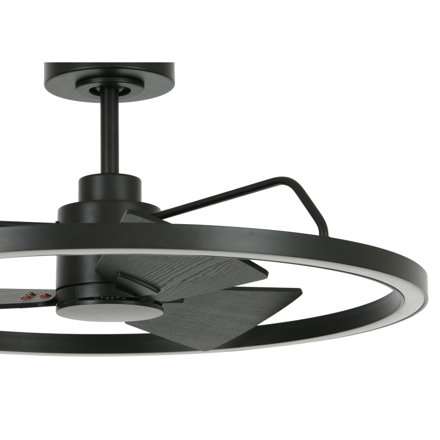 Lucci Air 516124 - LED Prigušivi plafonski ventilator CESSNA LED/36W/230V 3000/4000/5000K crno + Daljinski upravljač