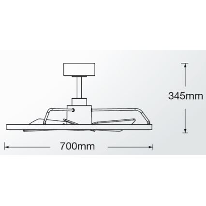Lucci Air 516124 - LED Prigušivi plafonski ventilator CESSNA LED/36W/230V 3000/4000/5000K crno + Daljinski upravljač