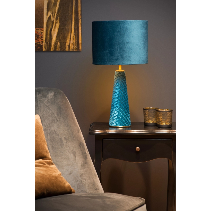 Lucide 10501/81/37 - Stona lampa EXTRAVAGANZA VELVET 1xE27/60W/230V plava