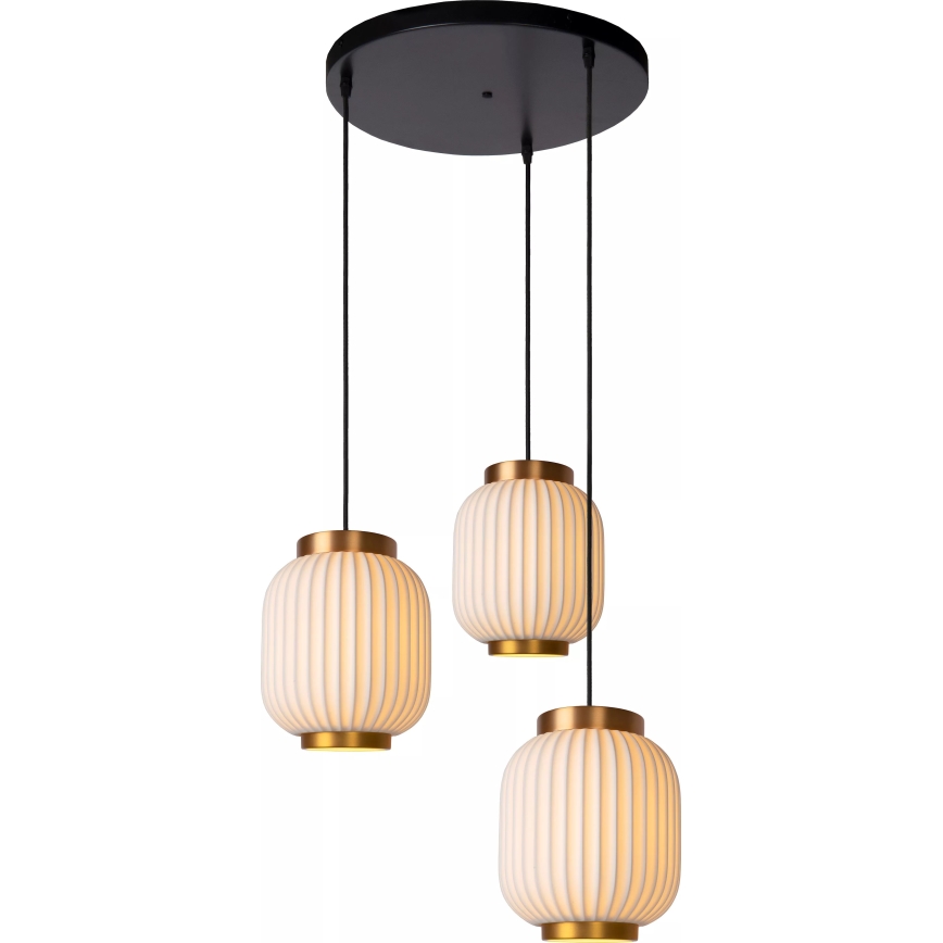 Lucide 13435/03/31 - Luster na sajli GOSSE 3xE27/40W/230V porcelan