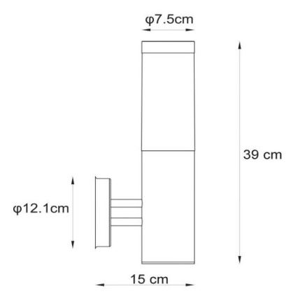 Lucide 14863/01/12 - Spoljašnje zidno svetlo KIBO 1xE27/20W/230V IP44