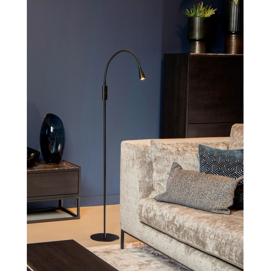Lucide 18756/03/30 - LED Prigušiva fleksibilna dodirna stojeća lampa ZOZY LED/4W/230V crno
