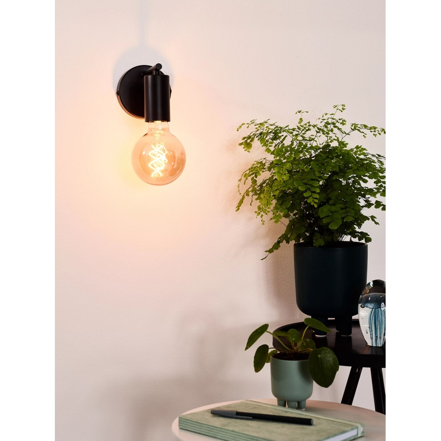 Lucide 21221/01/30 - Zidna lampa LEANNE 1xE27/40W/230V crno