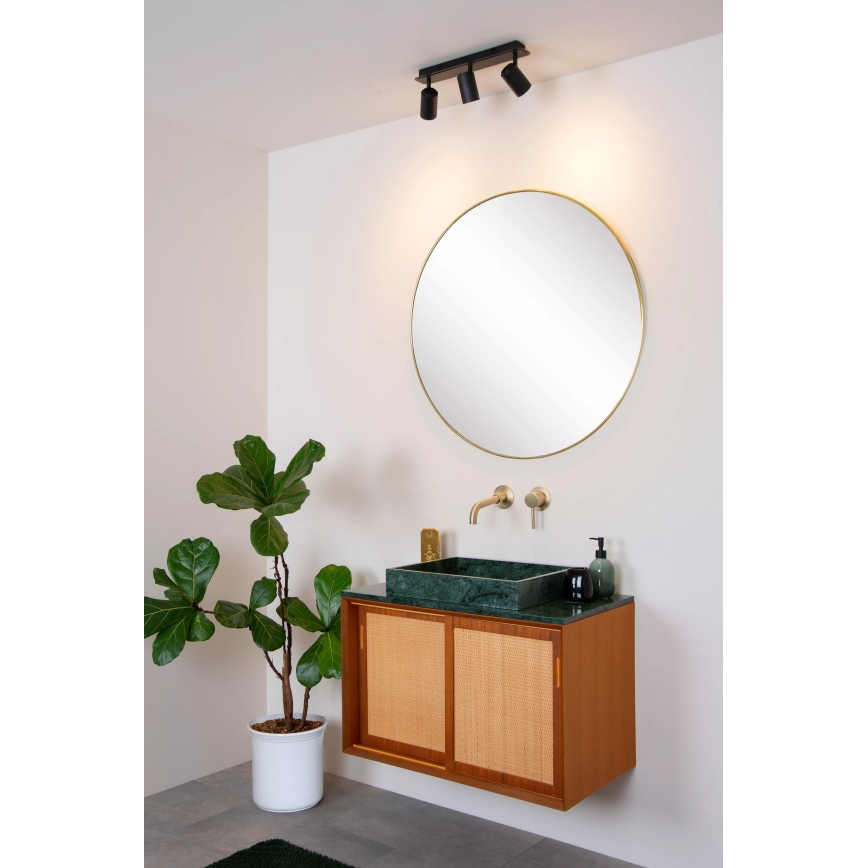 Lucide 26958/15/30 - LED Prigušiva za kupatilo reflektorska lampa LENNERT 3xGU10/5W/230V IP44 crno