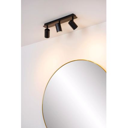 Lucide 26958/15/30 - LED Prigušiva za kupatilo reflektorska lampa LENNERT 3xGU10/5W/230V IP44 crno