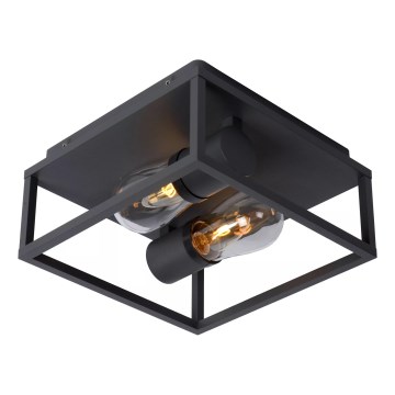 Lucide 27100/02/30 - Plafonjera za kupatilo CARLYN 2xE14/6W/230V IP54 crno