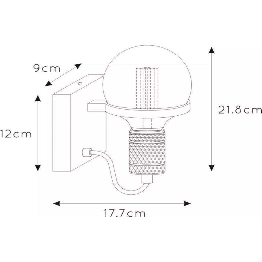 Lucide 30271/01/30 - Zidna lampa OTTELIEN 1xE27/60W/230V crno