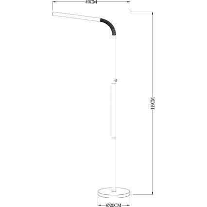 Lucide 36712/04/30 - LED Prigušiva dodirna stojeća lampa GILLY LED/6W/230V 4000 mAh crno