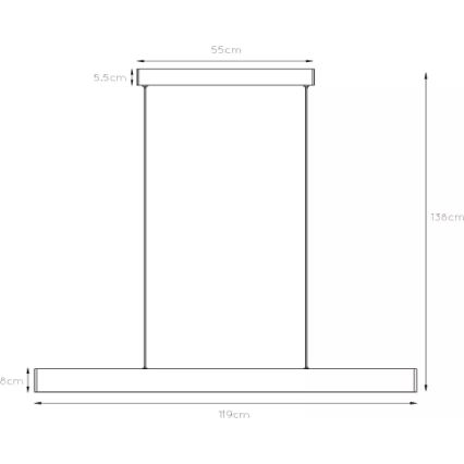 Lucide 45455/36/30 - LED Prigušivi luster na sajli RAYA LED/36W/230V 119 cm crno