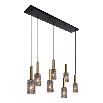 Lucide 45498/07/02 - Luster na sajli CORALIE 7xE27/40W/230V crno/mesing
