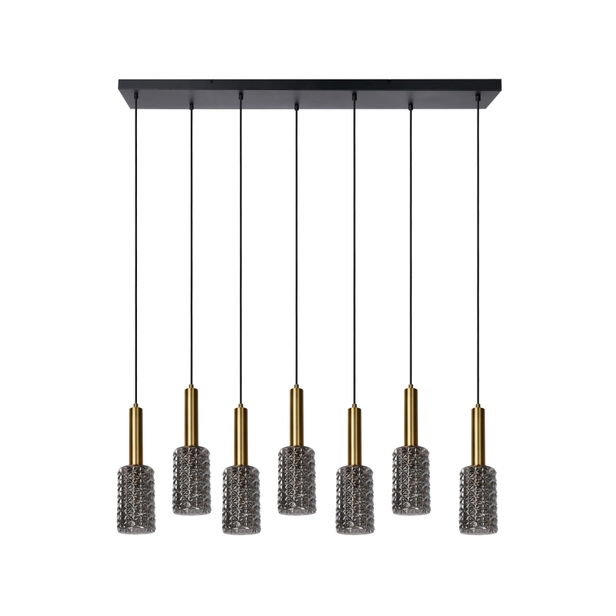 Lucide 45498/07/02 - Luster na sajli CORALIE 7xE27/40W/230V crno/mesing