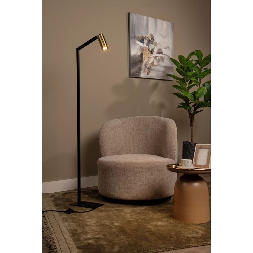 Lucide 45799/01/30 - Podna lampa SYBIL 1xGU10/35W/230V crno/zlatna