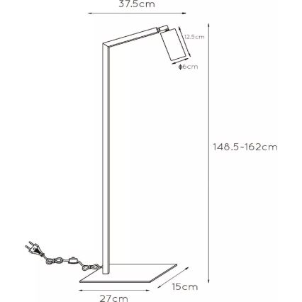 Lucide 45799/01/30 - Podna lampa SYBIL 1xGU10/35W/230V crno/zlatna