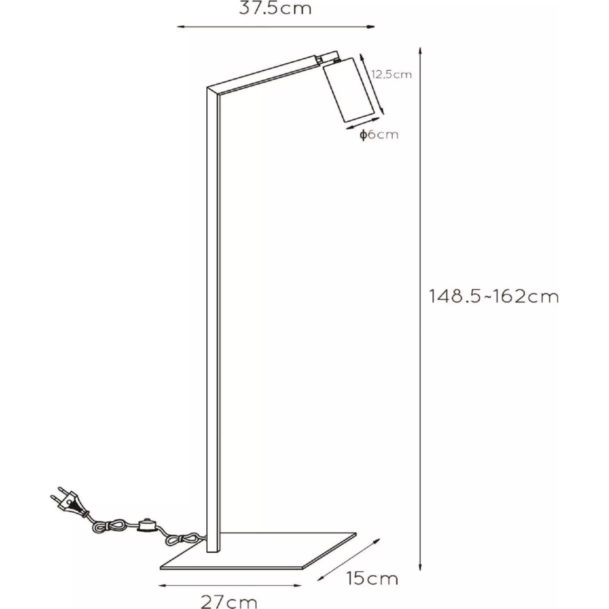 Lucide 45799/01/30 - Podna lampa SYBIL 1xGU10/35W/230V crno/zlatna
